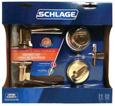 Schlage FB50NVFLA505 Knob Lockset, Mechanical Lock, Lever Handle, Wave Design, Bright Brass, 1 Grade, Metal